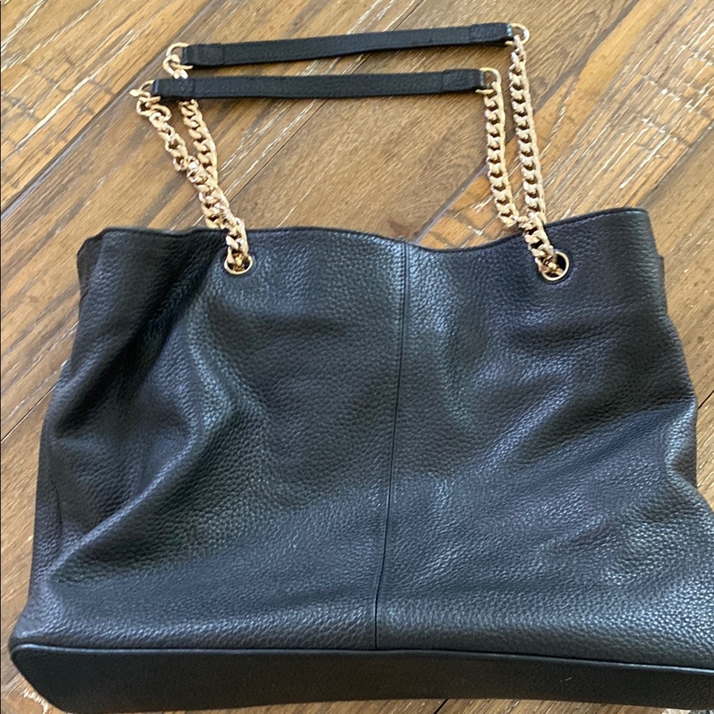 14th & Union Black and Gold Shoulder Bag with Chain Straps